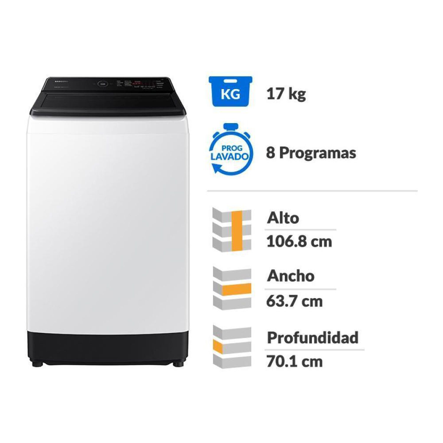 Lavadora Samsung WA17CG6441BWZS / 17 Kg image number 1.0